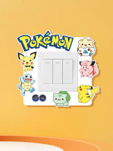 Creative Decorative Pikachu Switch Socket Cover Cute Cartoon Wall Decal Border Blocking Design Home Accessories
