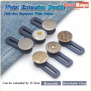 N.K. Metal Button Extender for Jeans Vintage Style Adjustable Waist Buckles Detachable Extended Button for Pants