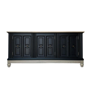 French Style Solid Wood Sideboard Living Room Color Collision Partition Entrance Cabinet Vintage American Sofa Back Table Storage Rack