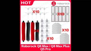 Roborock | Roborock Q8 Max / Q8 Max Plus / Q5 Pro Plus Spare Parts Roller Side Brush Filter Mop Dust Bag Robot Vacuum Cleaner Accessories