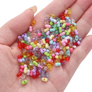 10g Acrylic Solid Color Beads Peanut Multicolor Loose Spacer Beads For Handmade Bracelet Necklace Earring Keychain DIY Craft Jewelry Making Accessories