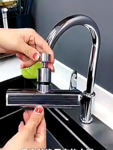 4 in 1 Faucet Extender 3Modes Kitchen Bathroom Water Tap Faucet Replacement No Splash Design Silver Faucet Filter Cleaning More Free
