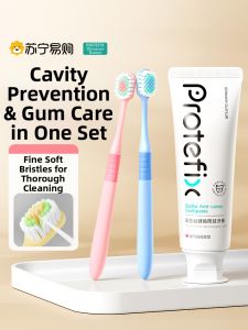 Adult Soft Bristle Wide Head Toothbrush Male Female Model Family Pack Student Special Anti-Cavity Oralflo Toothpaste Set