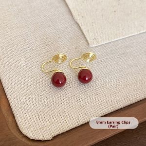 Allergy Free Red Wine Pearl Silver Stud Earrings