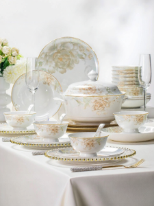 JINGDITAOCI | Elegant Ceramic Tableware Set
