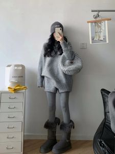 VKSOD | Leisure Knit Sweater Shorts Set