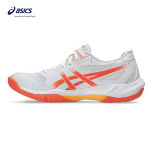 ASICS Women GEL-ROCKET 12 Indoor Court Shoes in White/Vivid Coral