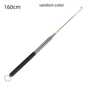 EELHOE | 1PC Telescopic Pole Eel Hook 360 Degree Rotation Barbed Thread Long Fish Hook Thread Stainless Steel Handle Ricefield Eel Hook