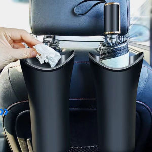 Multi-Functional Car Umbrella Holder Waterproof Interior Umbrella Holder Bucket Car Trash Can-Black