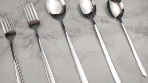 6pcs Spoon and Fork Set Stainless Steel Dinnerware Korean Spoon Food-Grade Spoon Fork Set