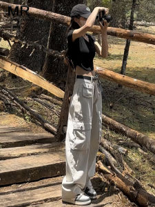 Quần Ống Rộng Cạp Cao Thường Ngày Phong Cách Mỹ Cho Nữ Mùa Thu Mới Màu Trắng Quần Jean Dài Ống Đứng Rộng Rãi