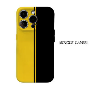Potdemiel | Bold Yellow Black Stripe Phone Case for IPhone 17AIR 16E 16 15 14 13 12 11 17 Pro Max Plus Double-layer Back Cover