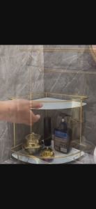 Kệ Để Đồ Nhà Tắm Mạ Vàng Nhiều Tầng - Giá Để Mỹ Phẩm Bàn Trang Điểm Mặt Kính Sang Trọng Decor