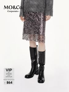 MO&Co. | Beaded Woven Half Skirt with Sequins