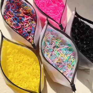 1000Pcs Colorful Disposable Elastic Rubber Band Girls Elastic Rubber Band Ponytail Holder Hair Accessories Hair Ties