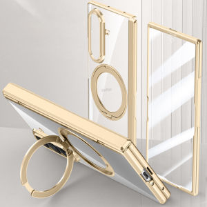 Ốp Lưng Điện Thoại Samsung Galaxy Z Fold 8 Ultra Mạ Trong Suốt Tích Hợp Giá Đỡ Xoay 360 Độ Với Vòng Từ Tính Và Miếng Dán Kính Cường Lực Bảo Vệ Màn Hình