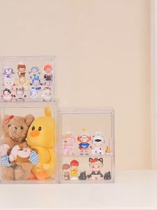 SALVO Acrylic Bag Storage Oragnizer Toy Display Case Transparent Storage Box Stackable Magnetic Dustproof Box Popmart Toy Storage Organizer