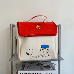 Bandai | New Fashion Hot Style Snoopy Cartoon House Style Womens Cosmetic Bag Large Capacity Storage Bag Waterproof Toiletry Bag
