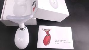 🔥【SG Ready Stock】🔥 Neck Face Beauty Device 3 Colors LED Photon Therapy Skin Tighten Reduce Double Chin Anti Wrinkle