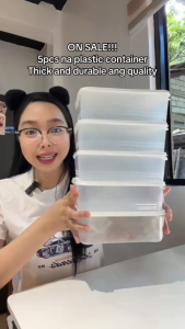 17KM 5PCS PP Food Grade Microwave Fresh-keeping Sealed Transparent Refrigerator Storage Box Disposable