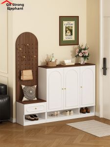 QIANGXIANG | Retro Household Shoe Cabinet Bench with Holes 1 Unit