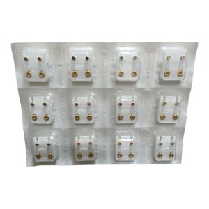 Caflon Earrings Piercing Earrings BEZEL Birthstone 12Pcs