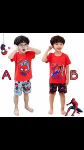 SETELAN ANAK LAKI KAOS LENGAN PENDEK CELANA PENDEK SPIDERMAN