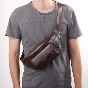 Waistbag Tas Selempang Kulit Pria Tas pinggang Fashion Waistbag Sling Bag Kualitas Terbaik