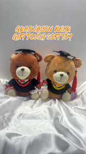 Graduation Bear Gift Plush Soft Toy School University Convocation Flower Bouquet Hadiah Graduasi Konvokesyen 25cm