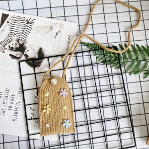 Bag New New Arrival Summer K-style Woven Bag Womens Mobile Phone Bag Crossbody Holiday Ins Internet Celebrity Seaside Beach Bag