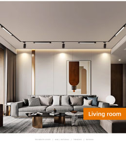 CANMEIJIA LED Linear Track Light One Set COB Track Lamp 180° Adjustable Aluminum Rail Spotlight 20W 40W Ceiling Lamp for Living Room Kitchen Shop Ceiling Lights Fixture