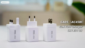 REMAX CA05 (AC45W) Gallium Nitride GaN PD45W USB-C + QC18W USB-A Dual Ports Fast Charging Adapter ( UK PLUG )