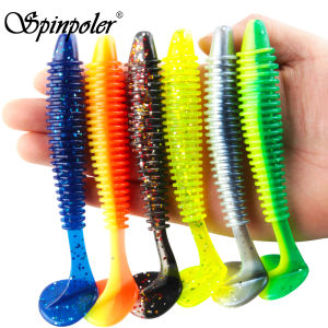 Spinpoler Soft Lure Ribbed Shads Fishing Bait Worm Paddle Tail Wobbler Swimbait Fish For Predatory Fishing Perch Pike Zander 3pc