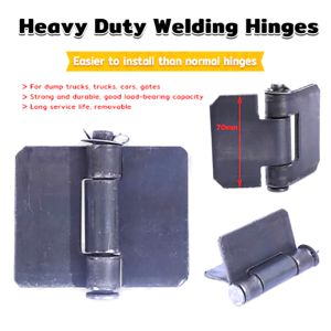 Heavy Duty Welding Hinges Black Big Gate Truck Tank Flag Hinges Hardware Tools 70*75*3 Mm