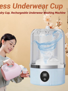 Portable Mini Washing Machine Cordless Underwear Washer Rechargeable Travel Laundry Cup Ultrasonic Cleaner 2025 Upgraded