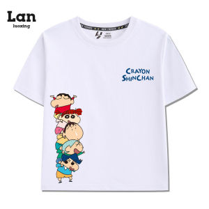 Bandai | Cartoon Childrens Short-sleeved T-shirt - Summer Pure Cotton Crayon-style Xiaoxin Trendy Boys or Girls Half-sleeve Top Summer