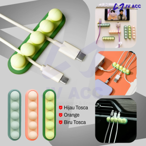 NANVAN NVN-KP01 ALAT PERAPIH PEREKAT KABEL CHARGER DI MEJA / TEMBOK - CLIP ORGANIZER BENTUK KACANG LUCU 4 SLOT
