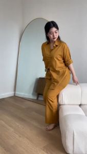 MUSTARD l Pajama Rayon Premium l Oversize Shirt Wanita l One Set Wanita l Stelan Wanita