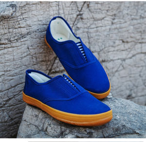 Mens Worksite Deck Shoes Slip-On Canvas Shoes Anti-Slip Wear-Resistant Large Size Rubber Bottom Breathable Casual Shoes