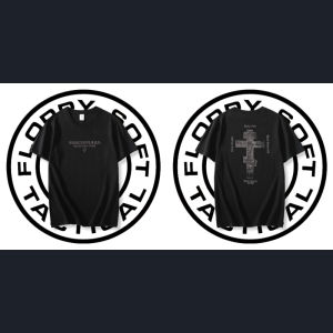 Back Cross Print Tactical Short-sleeved Cotton T-shirt Mens Summer Military Style Personalized Wear Outdoor Casual Sports Top