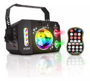 HCWE Night Light LED RG Laser Stage Light Indoor Disco Lamp for Birthday Event Club Home Party Holiday Wedding Decor Light
