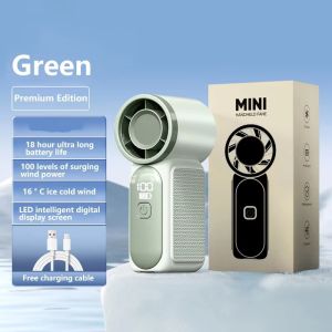 5 Gear Mini Hand Cooling Fan Foldable Turbo Max 10m/s Powerful Airflow Type C USB Rechargeable Long Working Life Pocket Cooler