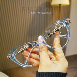 BULLE DE SAVON | Gọng Kính Nữ Đính Đá Bảo Vệ Ánh Sáng Xanh và Chống Nắng