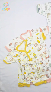 Setelan Baju Kancing Celana Pendek Bayi Print Dino Fiyeli Baby Matching Set Fullprint