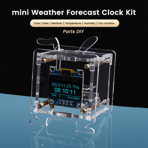 ESP8266 Mini Electronic Clock DIY Kit 0.96-inch OLED Display Supports 2.4GHz Wi-Fi Connectivity Enclosed DIY Soldering Kit
