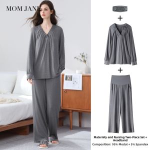 Mom Jane | Nursing Long-sleeve Modal Maternity Pajama Set