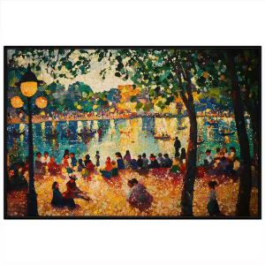 Tranh phong cảnh lễ hội. Tranh treo tường dán tường sơn dầu canvas trang trí. CGI-1652