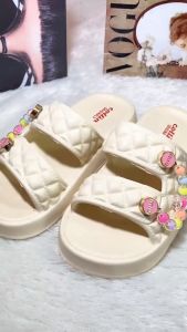 SANDALSELOP COLLIN Sandal Selop Tebal Wedges Anak Perempuan Jibbitz Manik Korea B7839-1