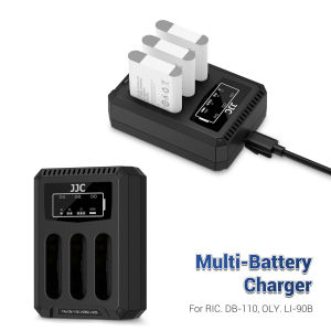 JJC | JJC DB-110 LI-90B Battery Charger Multi-Slot for Ricoh GR IIIx HDF GR3x GR III HDF GR3 WG-6 G900 LI-90B for Olympus TG7 TG6 TG5