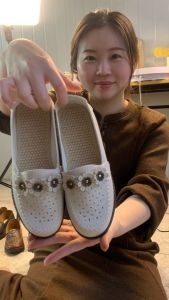 QINGSHUI Sepatu kerja wanita viral.Sepatu slip-on wanita.Wanita Flat shoes